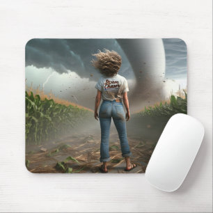 Mousepad Mulher do Tempestade Chaser assistindo um Tornado