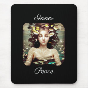 Mousepad Mulher em Paz Interior Debaixo da Água, Arte de