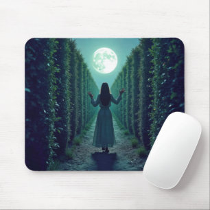 Mousepad Mulher em uma Alta Sebe ao Luar