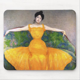 Mousepad Mulher em vestido amarelo (por Max Kurzweil)