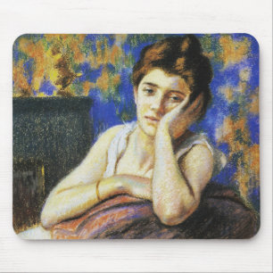 Mousepad Mulher Encostada a uma Cadeira