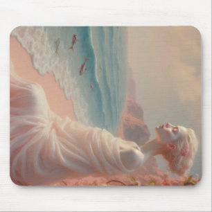 Mousepad Mulher etérea na praia de Dreamy