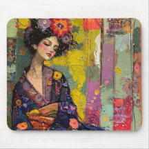 Mulher Feliz de Kimono