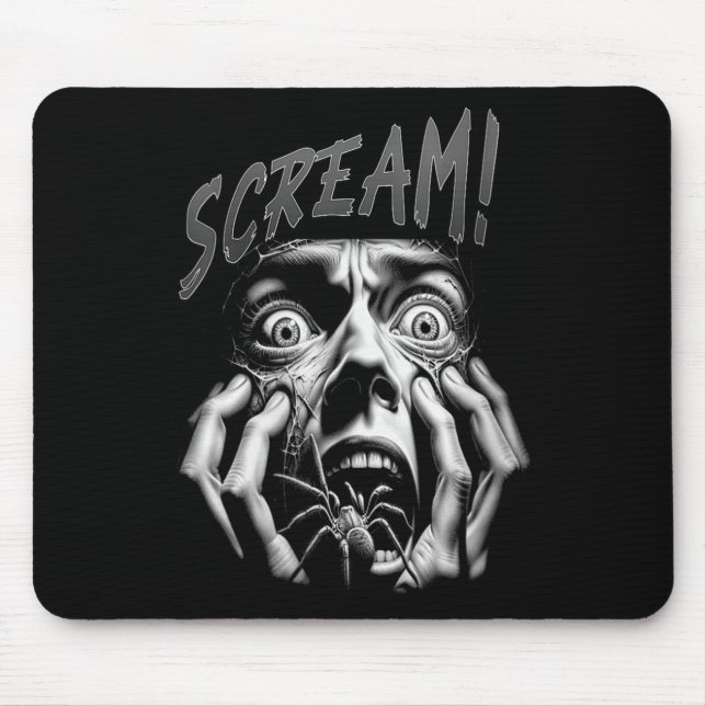 Mousepad Mulher Gritar Horror Face Sder Terror Arach (Frente)