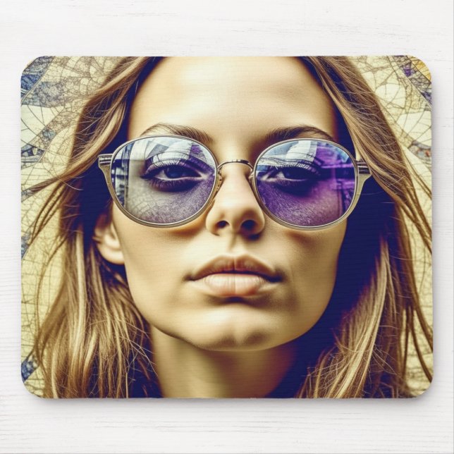 Mousepad Mulher Legal com Reflexo nos Óculos de Sol (Frente)