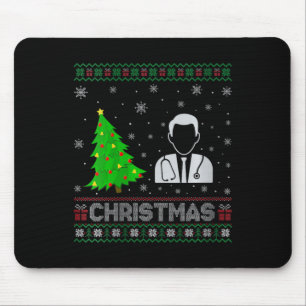 Mousepad Mulher Médica Xmas Tree Lighting Feia Natal