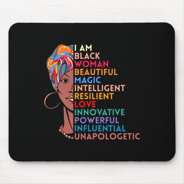 Mousepad Mulher Negra Afro-Americana Oferta História Negra (Frente)