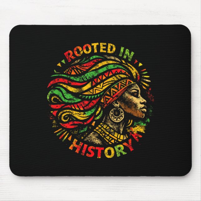 Mousepad Mulher negra afro raízes africanas história da mel (Frente)