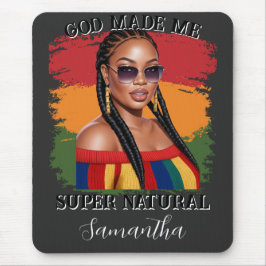 Mousepad Mulher negra com curvatura hiperrealista, história