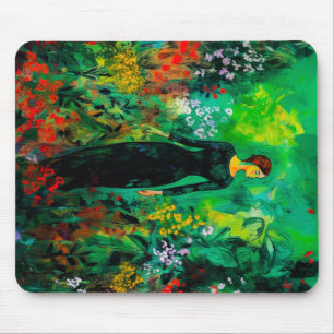 Mousepad Mulher no Belo Prado Verde