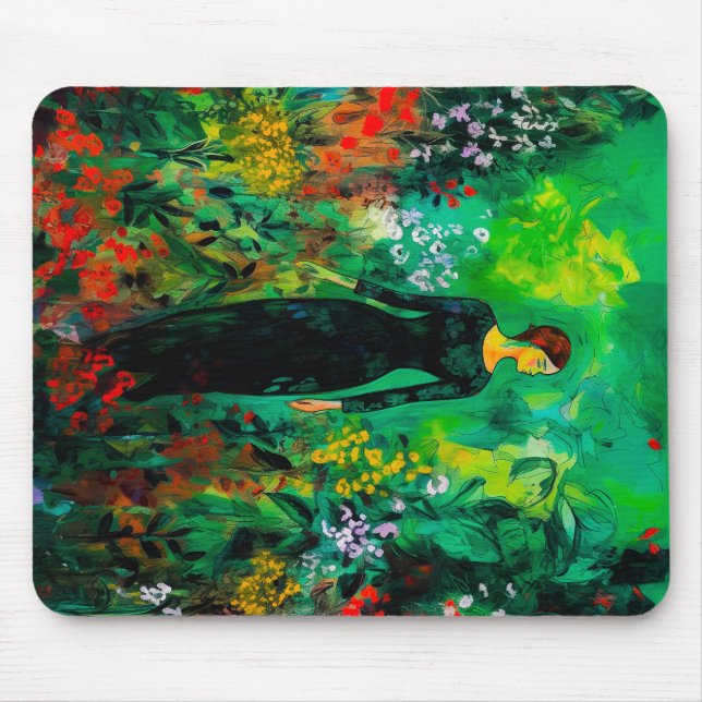 Mousepad Mulher no Belo Prado Verde (Frente)