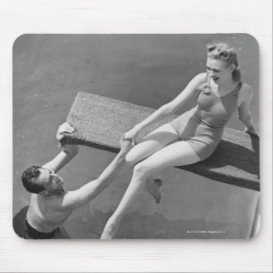 Mousepad Mulher no conselho de mergulho