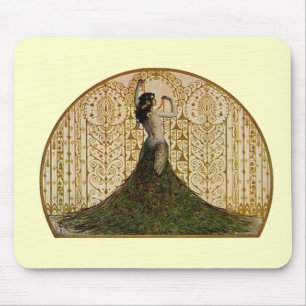 Mousepad Mulher numa saia peacock