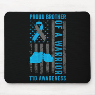 Mousepad Mulher Orgulhosa Irmão De Um Guerreiro T1d Tipo 1