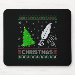 Mousepad Mulher Poesia Árvore Xmas Iluminação Feia De Natal