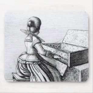 Mousepad Mulher que joga em um teclado, 1635