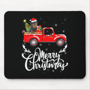 Mousepad Mulher Rottweiler Cachorro Na Árvore De Natal Cami