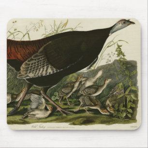Mousepad Mulher Selvagem Turquia das Aves da América de Aud