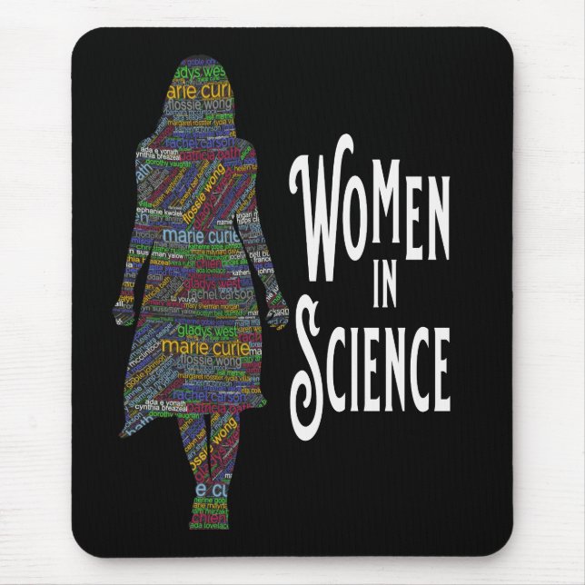 Mousepad Mulher Silhouette Enchida Palavra Da Ciência (Frente)