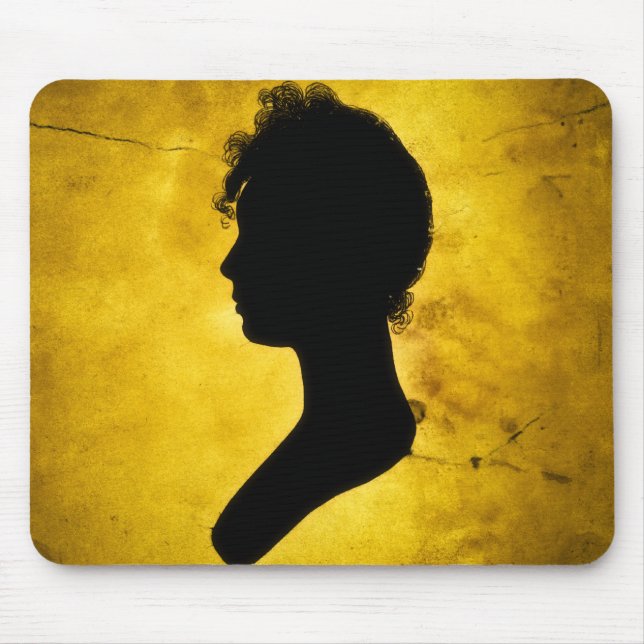 Mousepad "Mulher Silhouette no Dourado" (Frente)
