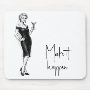 Mousepad Mulher Sofisticada Com Martini