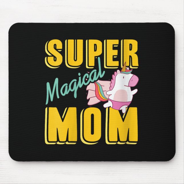 Mousepad Mulher Super Magia Mãe Rainbow Unicorn Hero Wero (Frente)