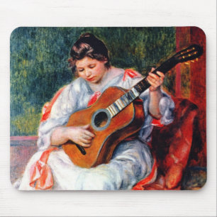 Mousepad Mulher tocando violão por Pierre Renoir