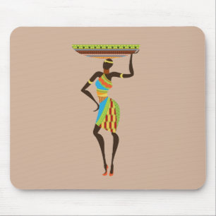 Mousepad Mulher Tribal Africana com arte tribal cesta