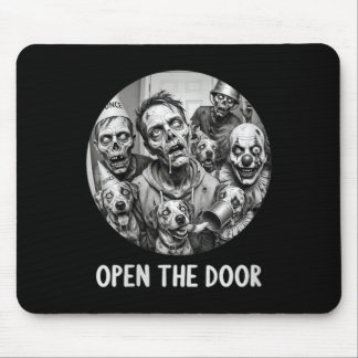 Mousepad Mulheres Abra A Porta Cães Zumbis Funny Halloween