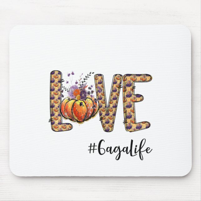 Mousepad Mulheres Adoram Gaga A Vida Pumpkin Outono Hallowe (Frente)