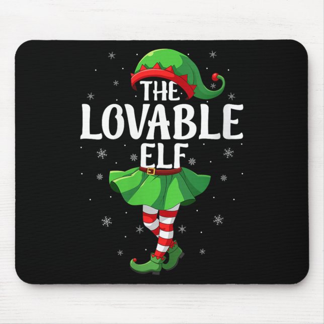 Mousepad Mulheres adoráveis elfo Natal Meninas Mulheres Equ (Frente)