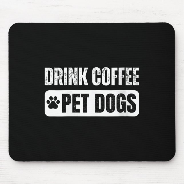 Mousepad Mulheres Bebem Café & Carinham Cachorros Adorável  (Frente)