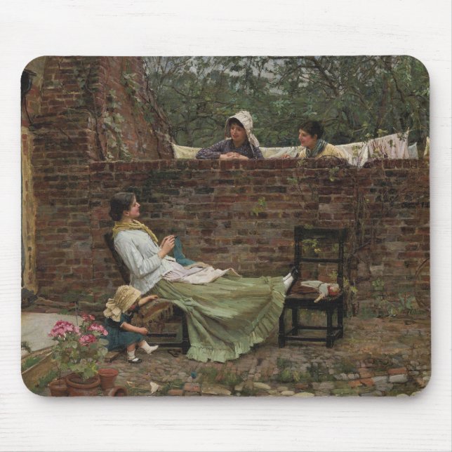 Mousepad Mulheres conversando sobre o Muro do Jardim (Gossi (Frente)