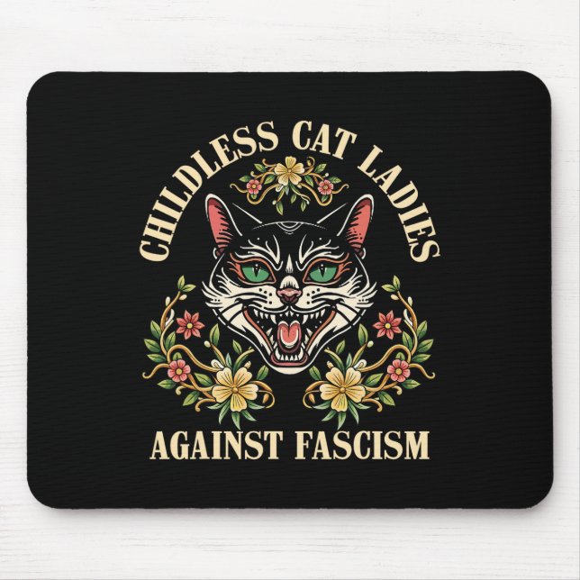Mousepad Mulheres De Gato Sem Filhos Contra O Fascismo 2 (Frente)