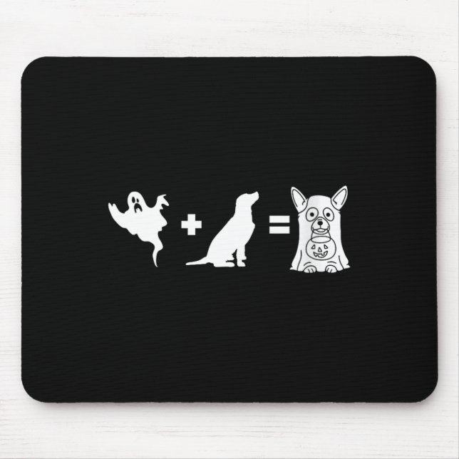 Mousepad Mulheres divertidas Halloween Cachorro Fantasma -  (Frente)