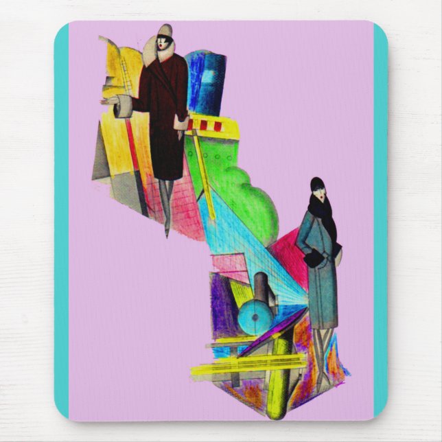 Mousepad Mulheres do deco da arte dos anos 30 (Frente)