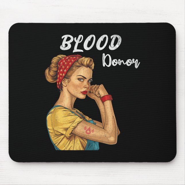 Mousepad Mulheres Doadoras de Sangue Bandana vive doação de (Frente)