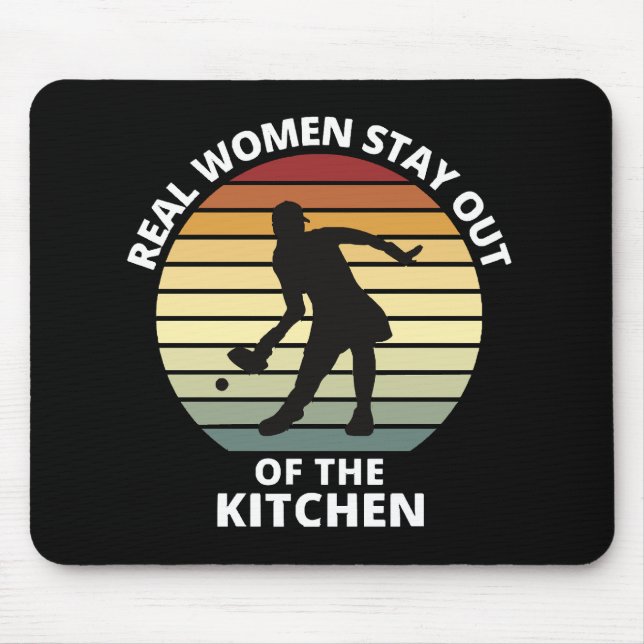 Mousepad Mulheres engraçadas de pickleball vintage (Frente)