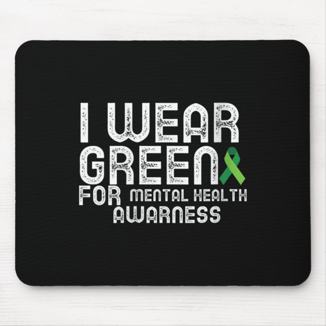 Mousepad Mulheres Eu Visto Verde Para Sensibilização Para A (Frente)