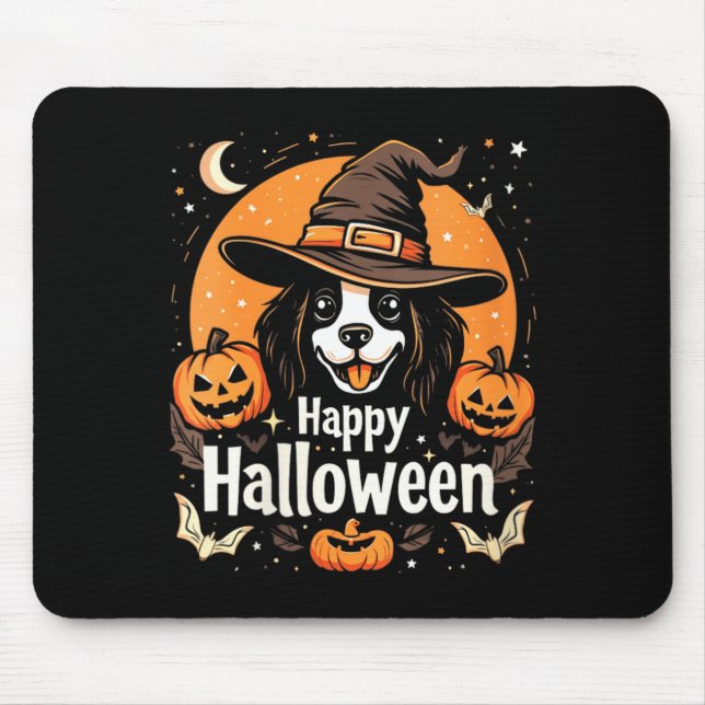 Mousepad Mulheres Feliz Dia das Bruxas Cachorro (Frente)