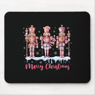 Mousepad Mulheres Feliz Natal Pink Nutcracker Squad Xmas