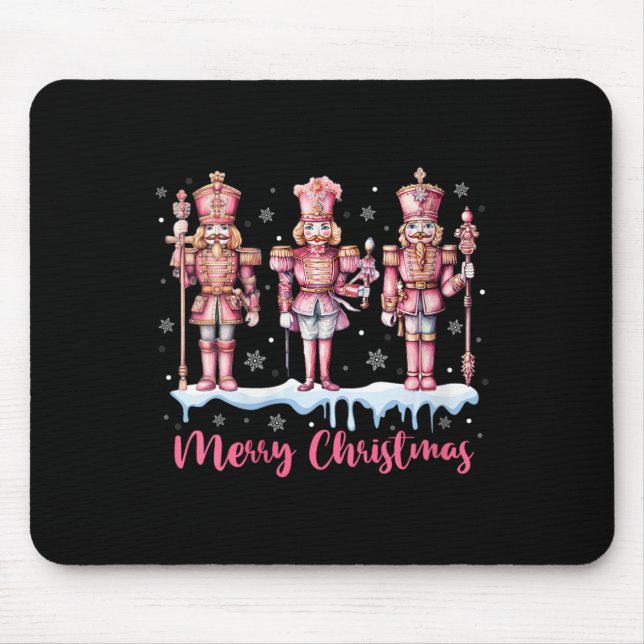 Mousepad Mulheres Feliz Natal Pink Nutcracker Squad Xmas (Frente)
