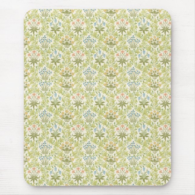 Mousepad Mulheres femininas com padrão floral verde (Frente)