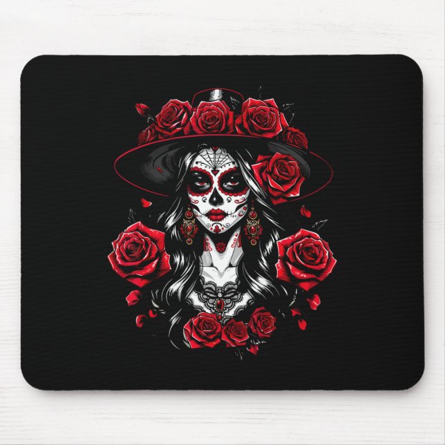 Mousepad Mulheres La Catrina Dia Dos Mortos Latina Cinco D (Frente)