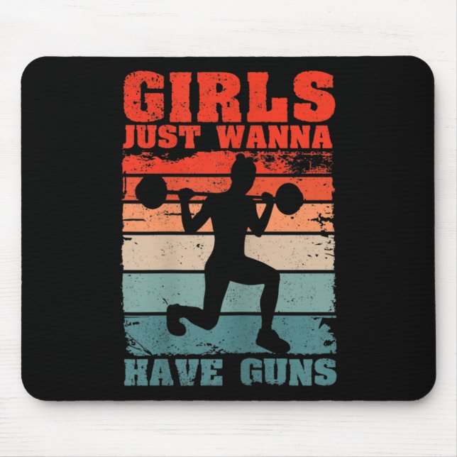 Mousepad Mulheres Meninas Só Têm Armas Garota de Treino Div (Frente)