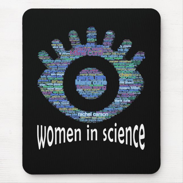 Mousepad Mulheres Na Ciência Meninas Olham Design (Frente)