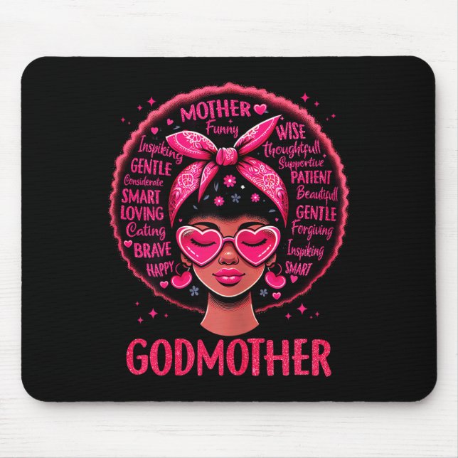 Mousepad Mulheres negras madrinha mãe afro americana feliz (Frente)