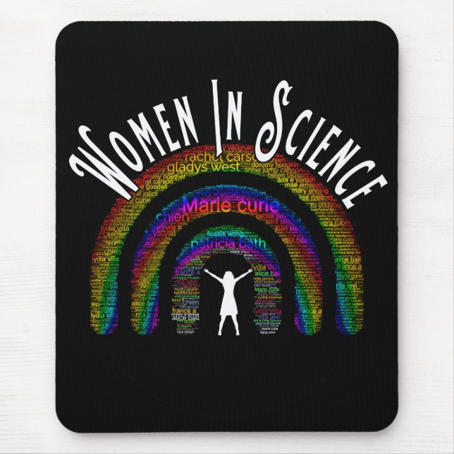 Mousepad Mulheres no Rainbow Word Fill Design (Frente)