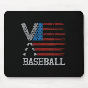 Mousepad Mulheres Nos Eua Bandeira Baseball Bats Cruzados B