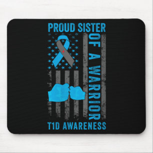 Mousepad Mulheres Orgulhosas Irmã De Um Guerreiro T1d Tipo 